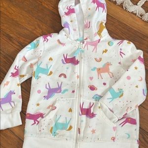 Kids unicorn zip up hoodie